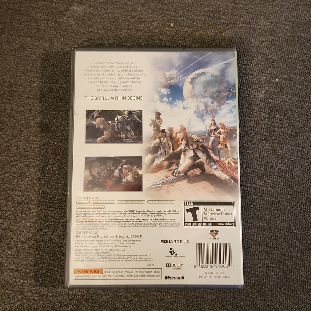 Xbox 360 Final Fantasy XIII 13 THIRTEEN Video Game Complete Tested - Picture 3 of 3